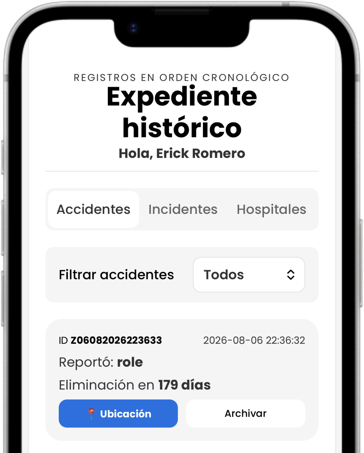 Paso 3: Consulta rápida y segura de la ubicación del accidente